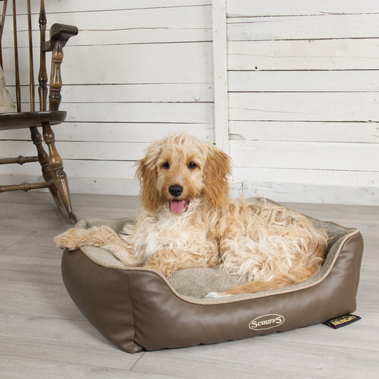 Chateau Memory Foam Orthopaedic Box Dog Bed (Dove, Latte) by Scruffs-0