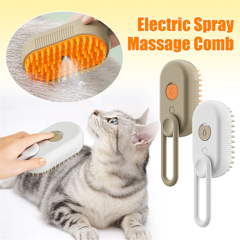 Luxury Cat Grooming Steam Brush 3-in-1 Spa Experience-0