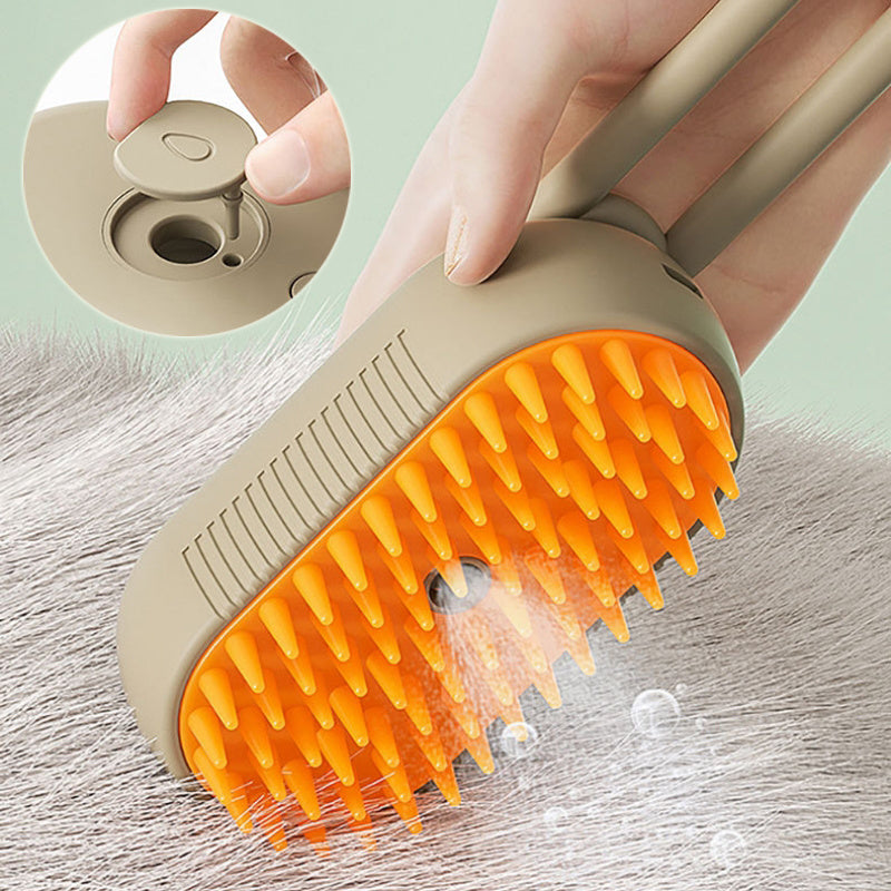 Luxury Cat Grooming Steam Brush 3-in-1 Spa Experience-3