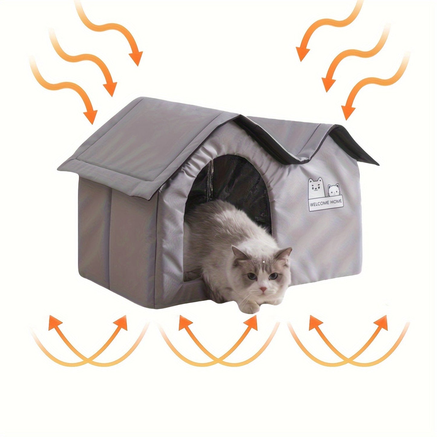 Cat Dog Bed House for All-Season Comfort Shelter-1