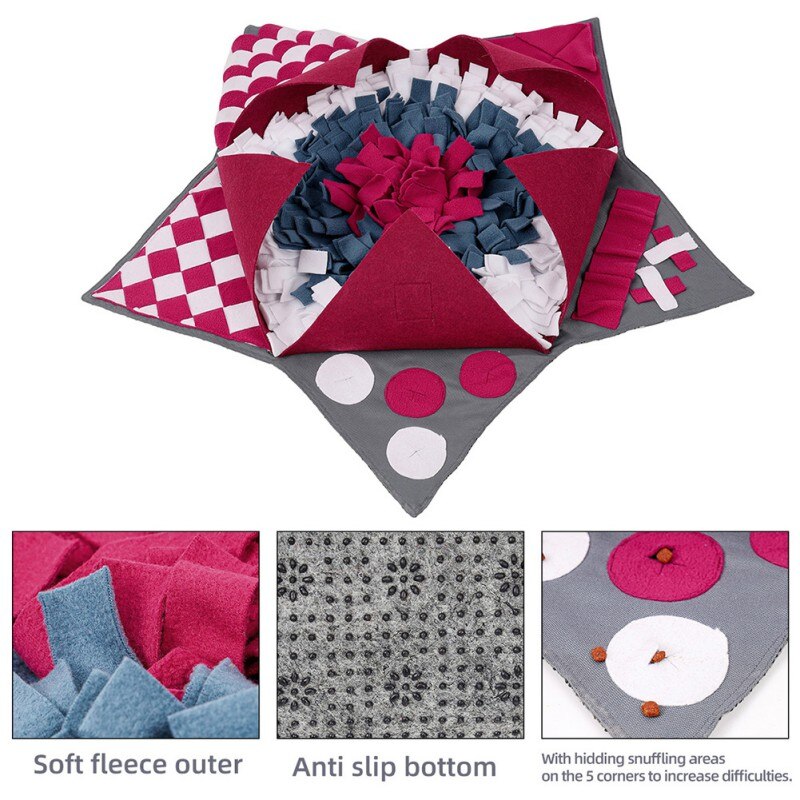 Pet Dog Sniffing Mat Pets Funny Play Toys Find Food Training Blanket Dogs Feeding Pad Nosework Puzzle For Relieve Stress-1