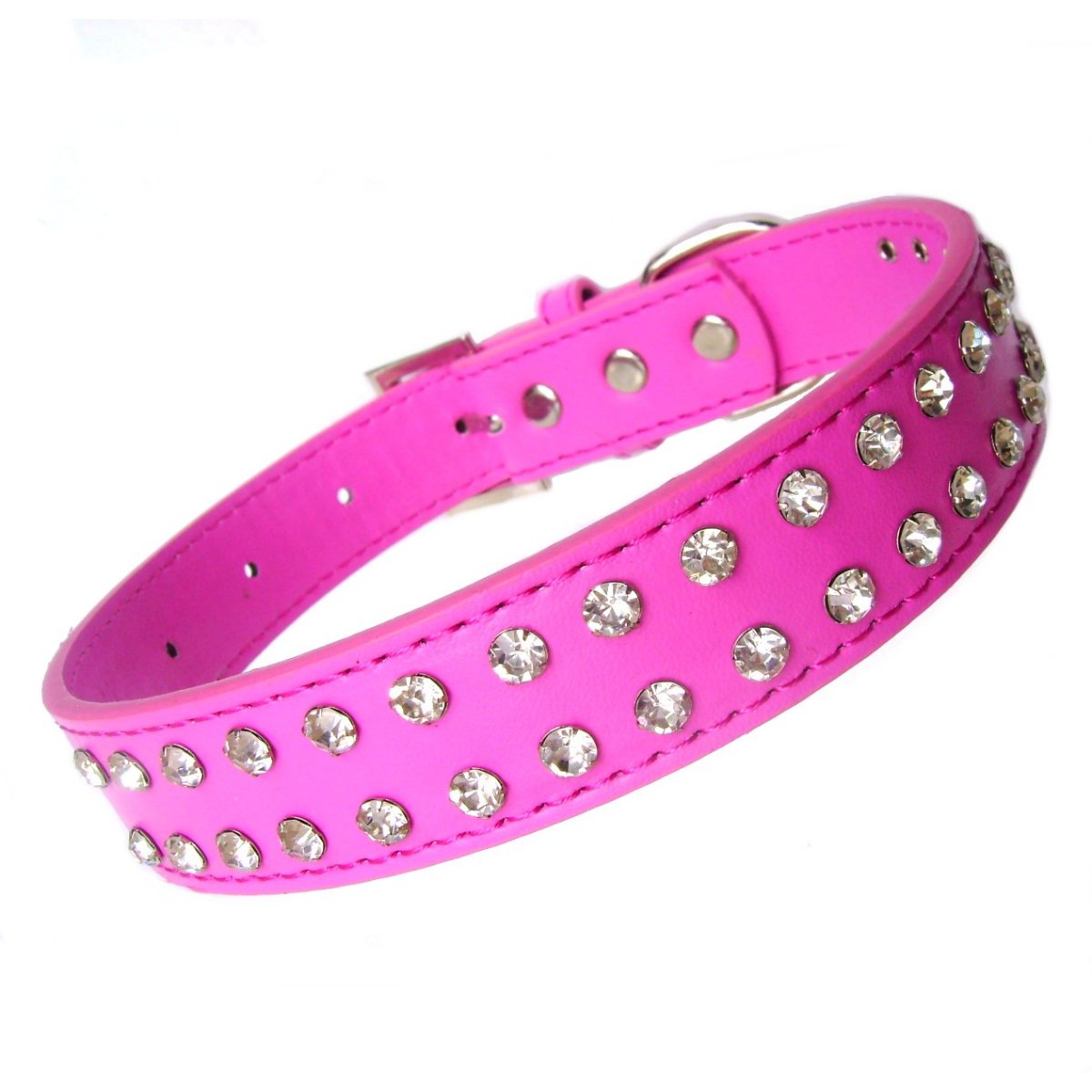 2-Row Collar Lead Set - Hot Pink-1