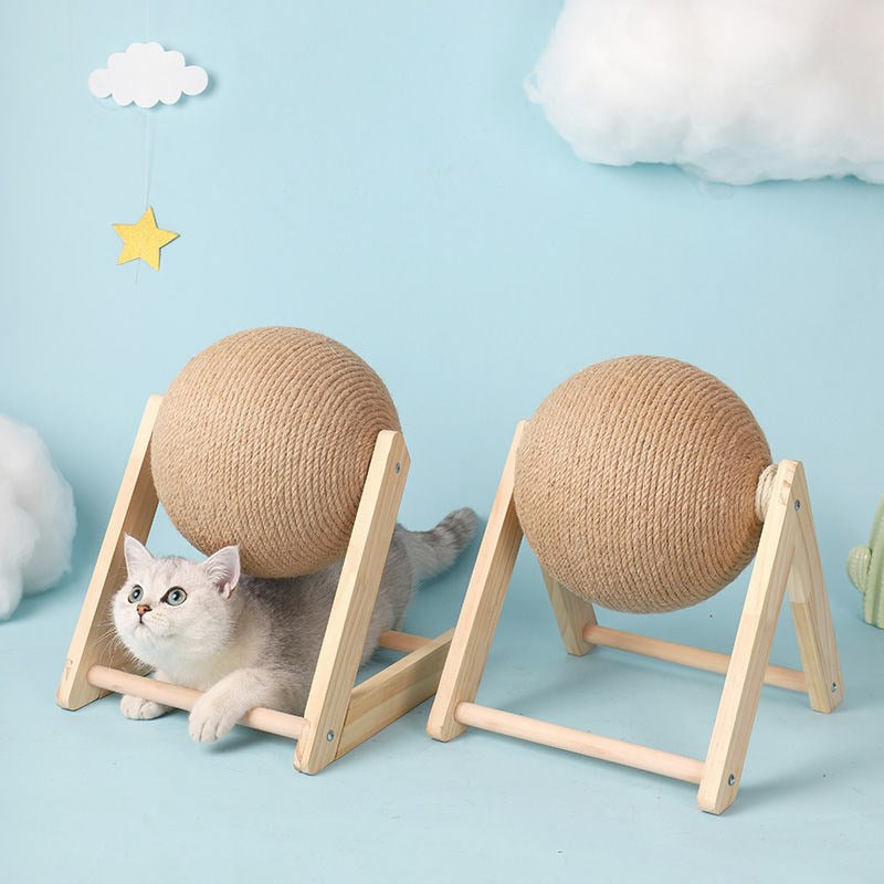 Cat Scratching Ball Toy Kitten Sisal Rope Ball Board Grinding Paws Toys Cats Scratcher Wear-resistant Pet Furniture supplies-4