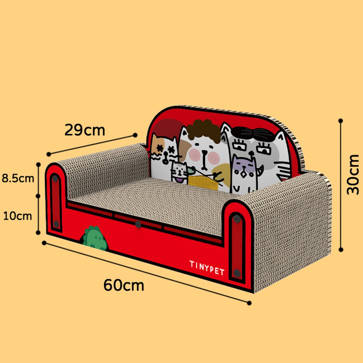 One Family Red Small Sofa Cat Scratching Board-3