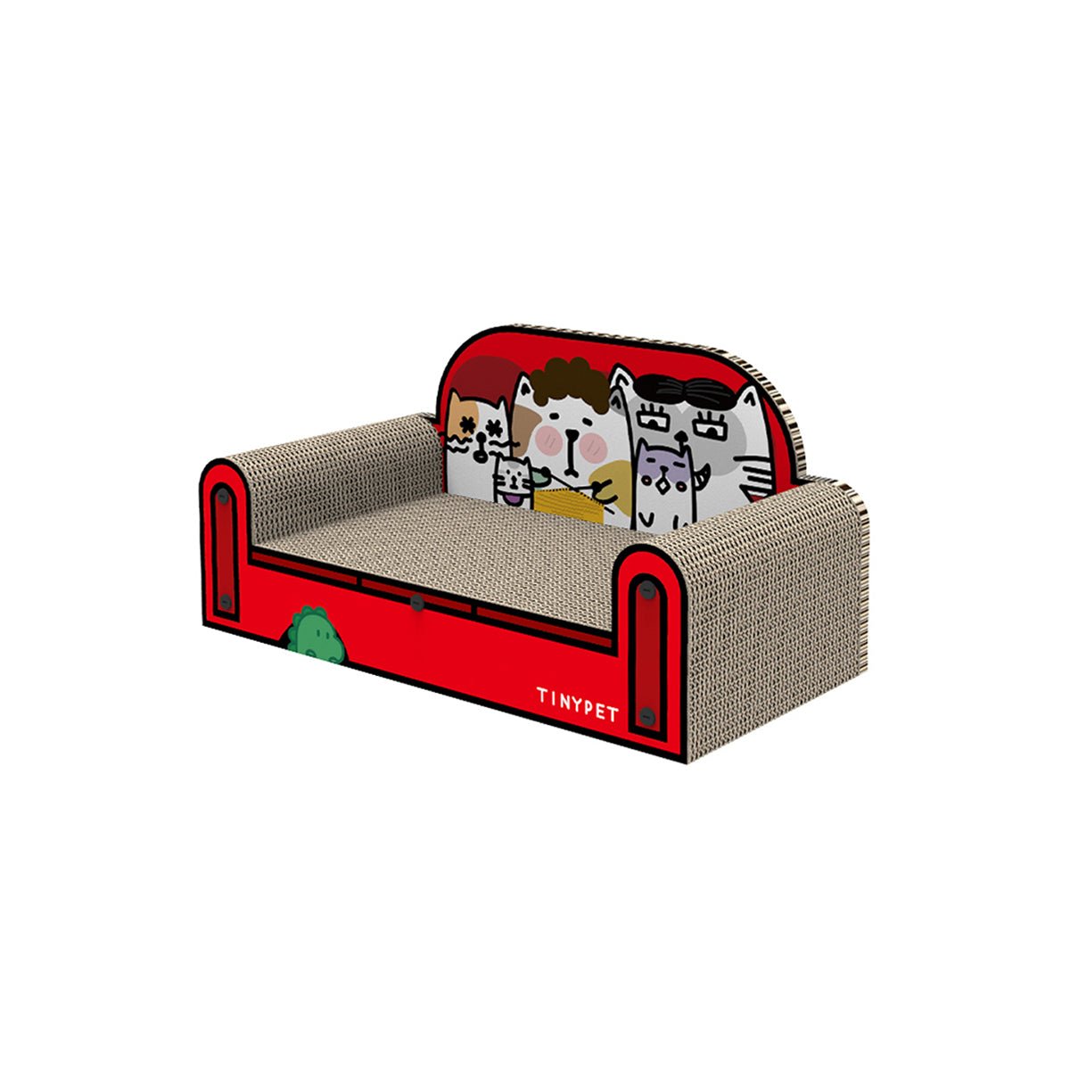 One Family Red Small Sofa Cat Scratching Board-0