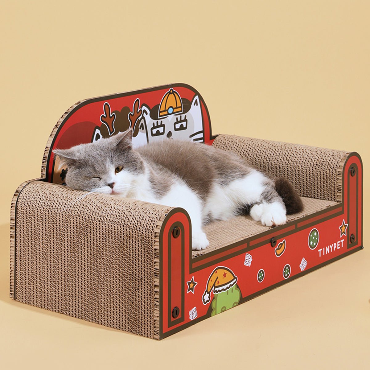 One Family Red Small Sofa Cat Scratching Board-1